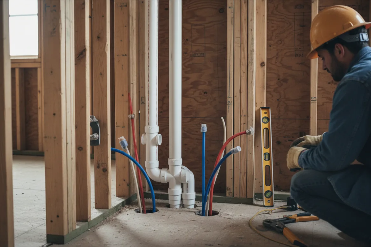 Drain and supply rough-in during Leak Detection in Winner