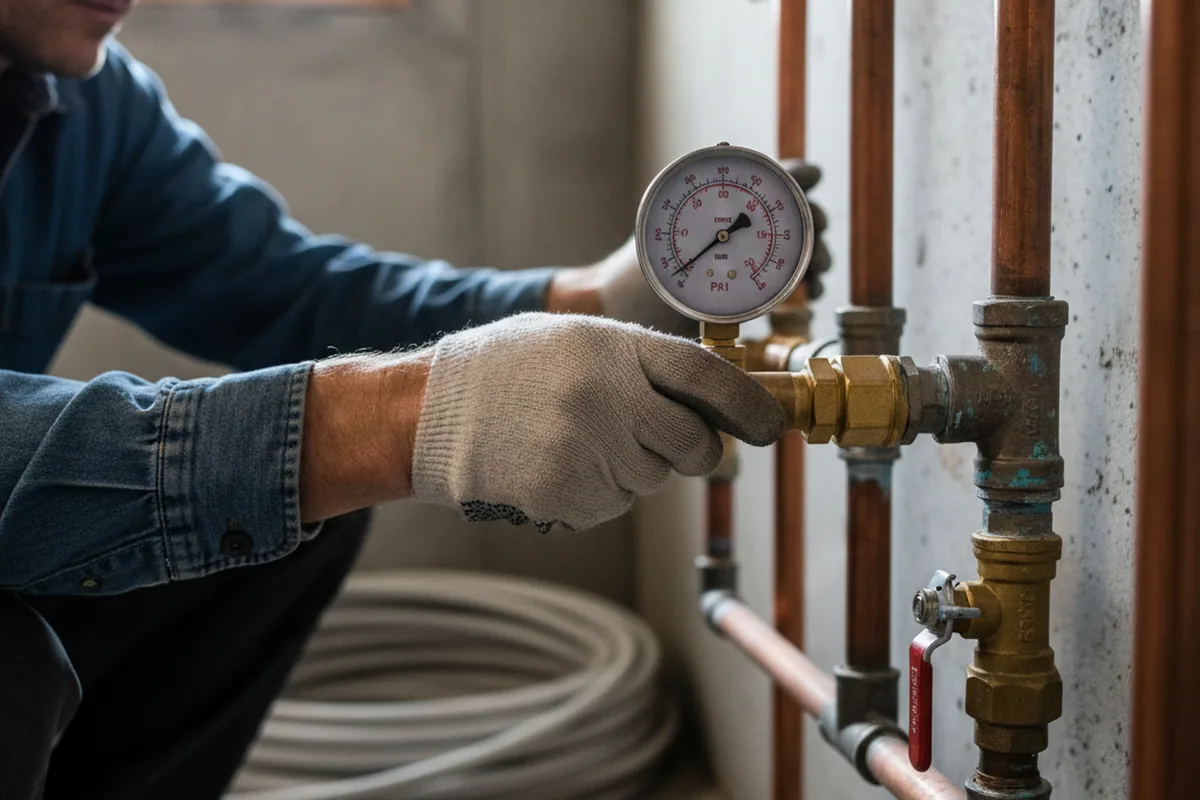 Pressure testing a repaired line during Water Line Repair in Winner